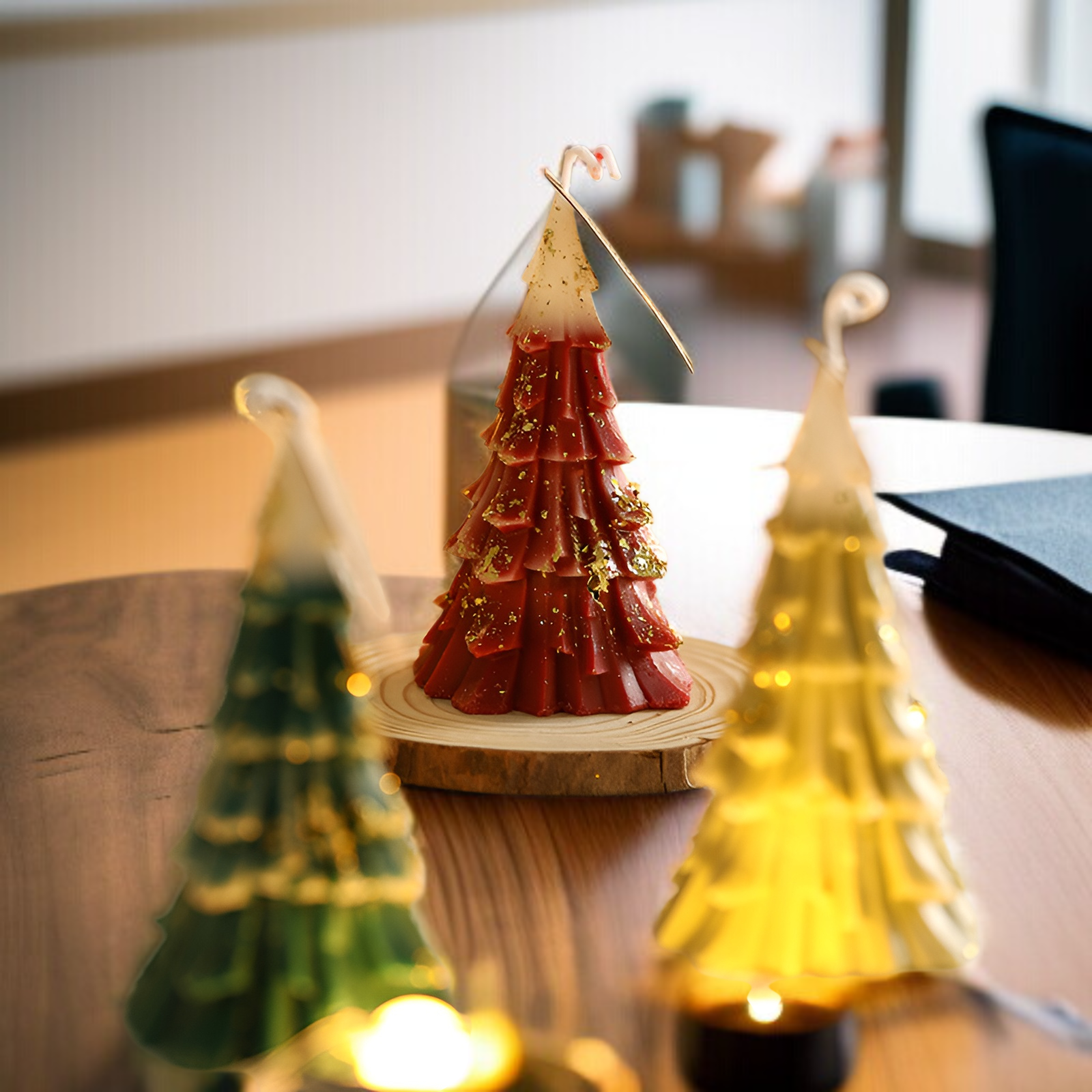 บรรยากาศความรู้สึกเทียนหอมต้นคริสต์มาส