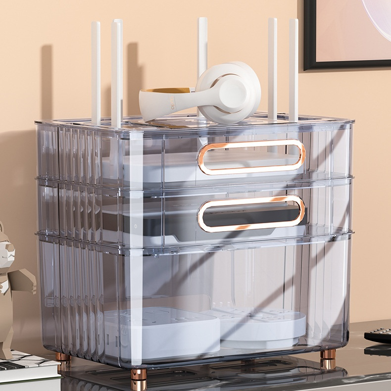 กล่องจัดระเบียบสำหรับกล่องรับสัญญาณทีวีและเราเตอร์ WiFi แบบไร้สาย