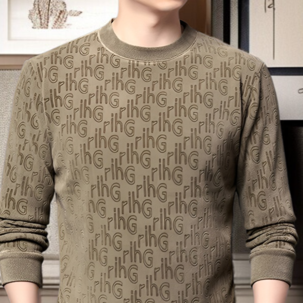 캐주얼 패션 남성 상의 자카드 라운드 긴팔 후드 기모 기모 레깅스 상의