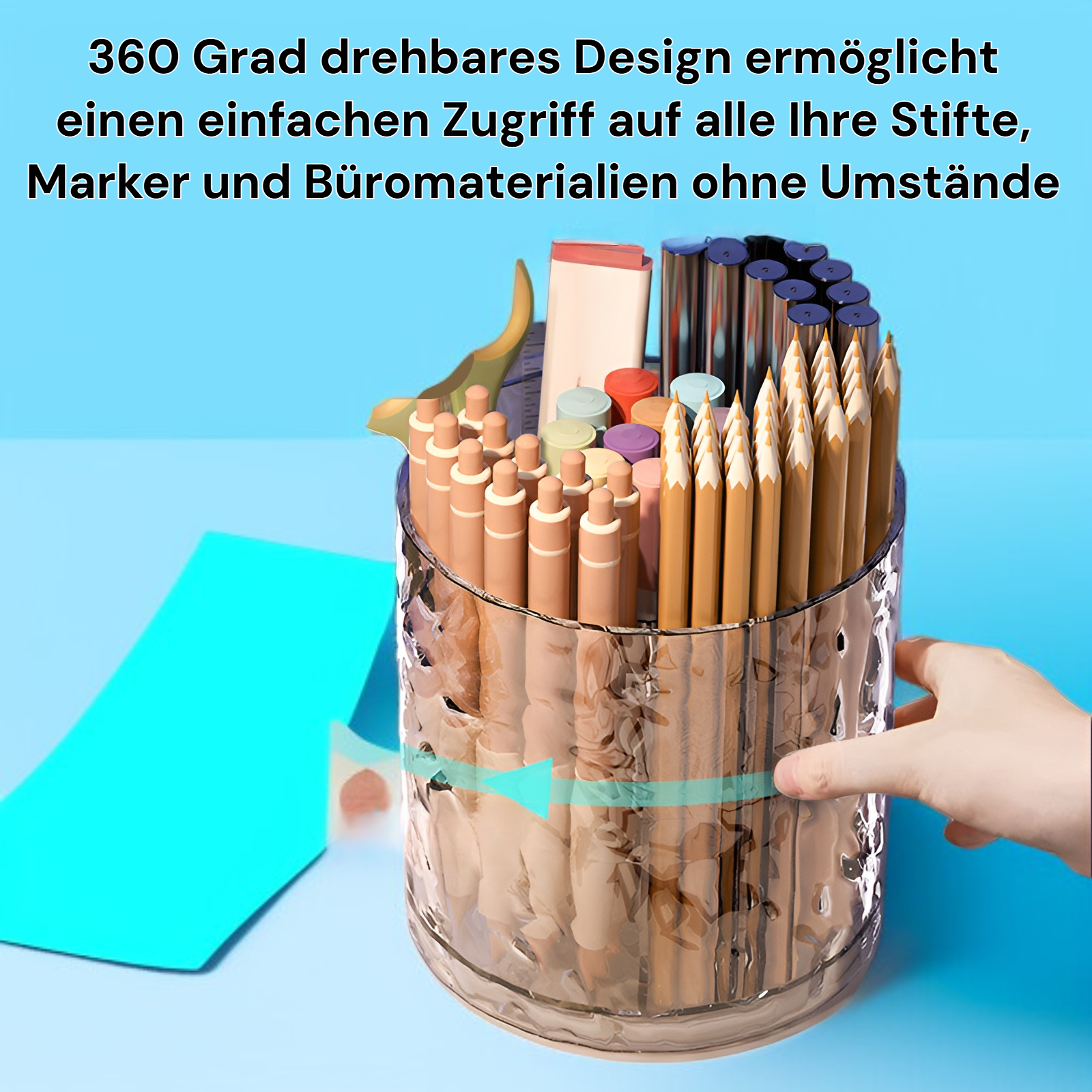 360-Grad drehbarer Stifthalter mit großer Kapazität