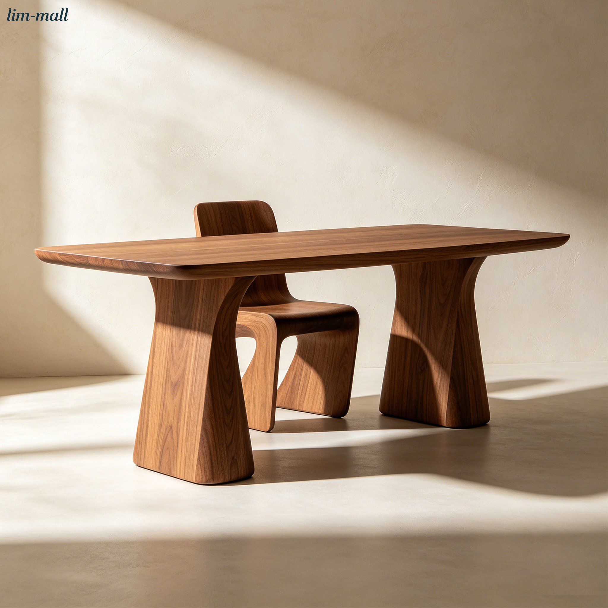 Black Walnut Dining Table and Chair Set