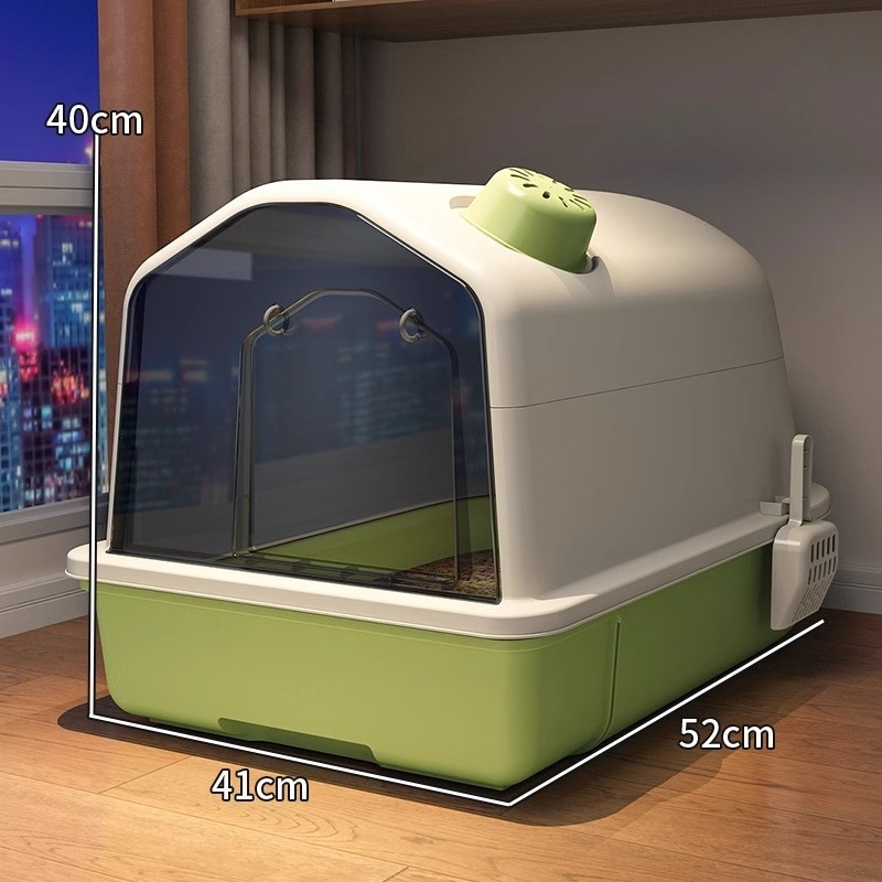 Fully enclosed, odor-proof, extra-large cat litter box