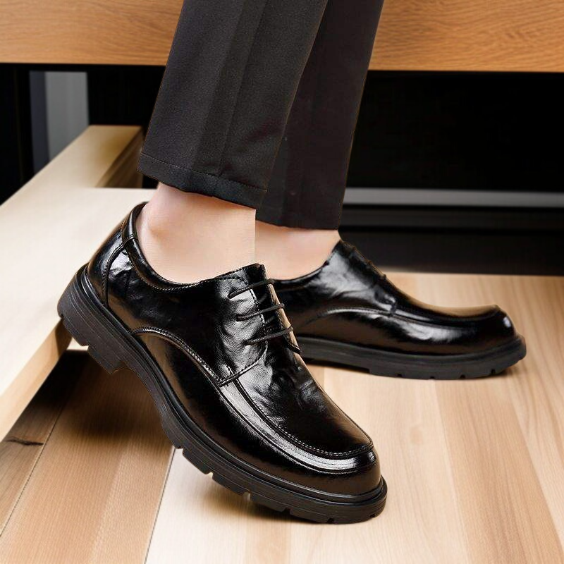 牛革メンズ厚底革靴