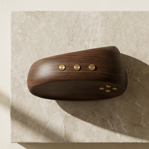 ボイスコントロール木目スマートクロック