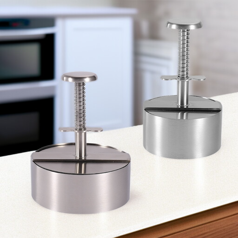 원형 스테인리스 햄버거 프레스 304 수동 고기 누름기 주방용품