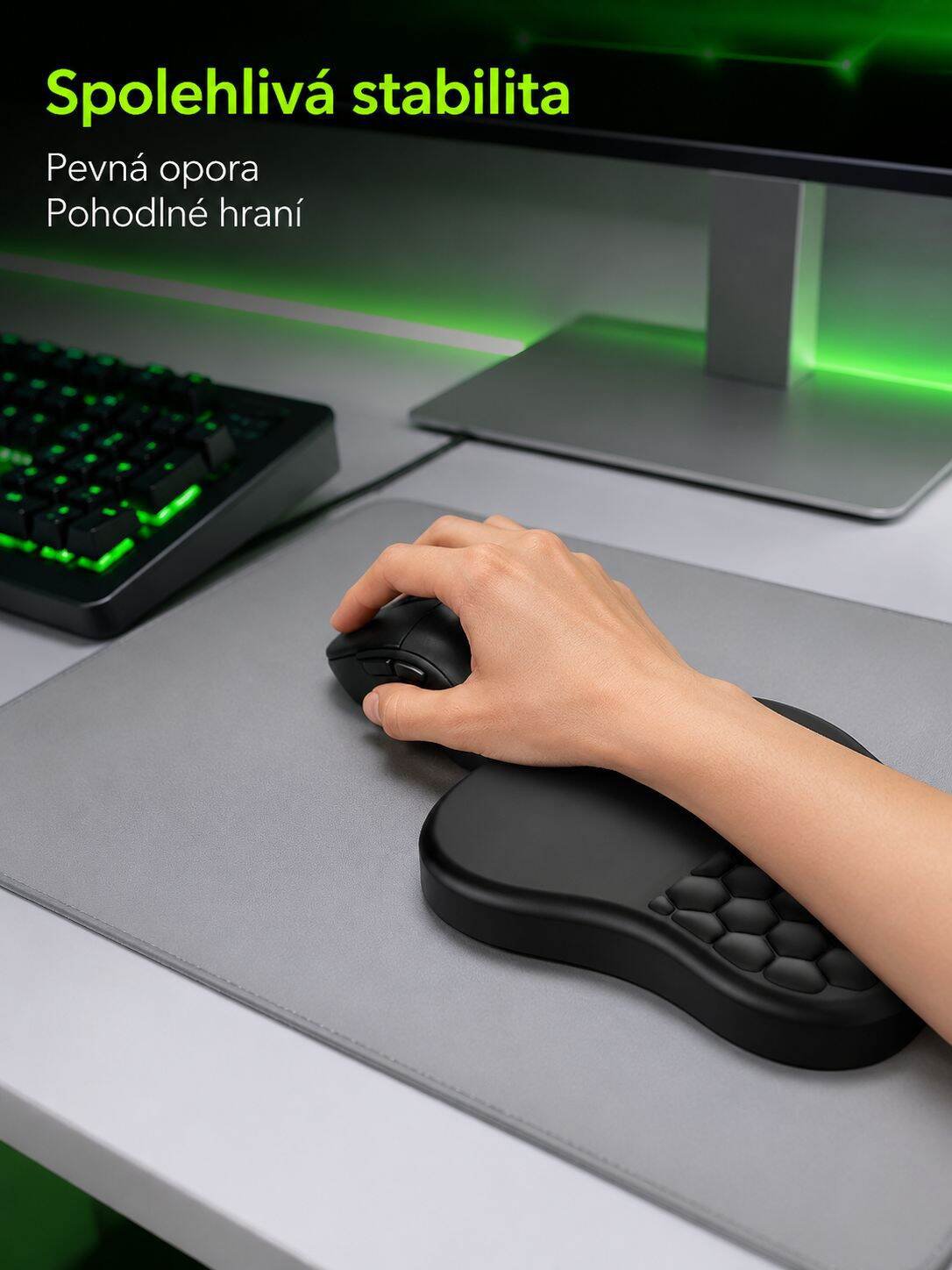 Podložka pod myš pro ochranu zápěstí při práci