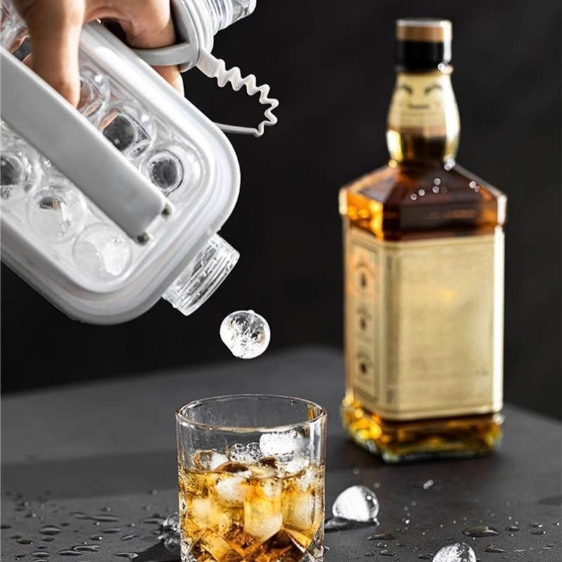 Portable 2-in-1 Ice Ball Water Bottle, On-the-Go Ice Maker Bottle