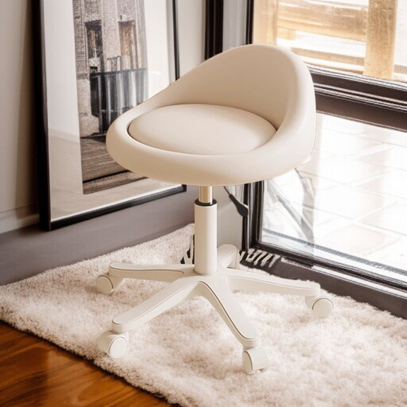 Mädchenzimmer Schminkstuhl im Cream-Stil mit niedriger Rückenlehne, Netzpromi-Hocker