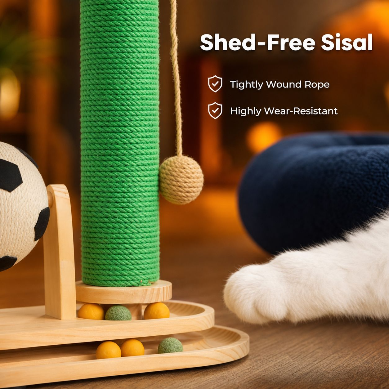 Wear-resistant Sisal Cat Scratching Post, Sisal Rope Cat Claw Toy