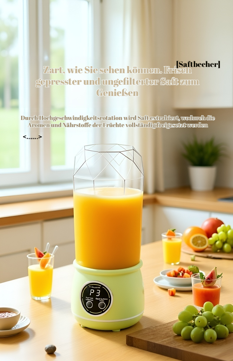 Einfach zu bedienender Entsafter für Obst und Gemüse