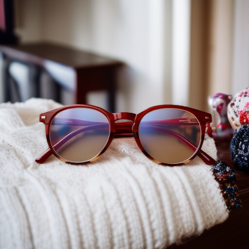 Lupa de lectura de gran tamaño con lente azul degradado y diseño de resorte