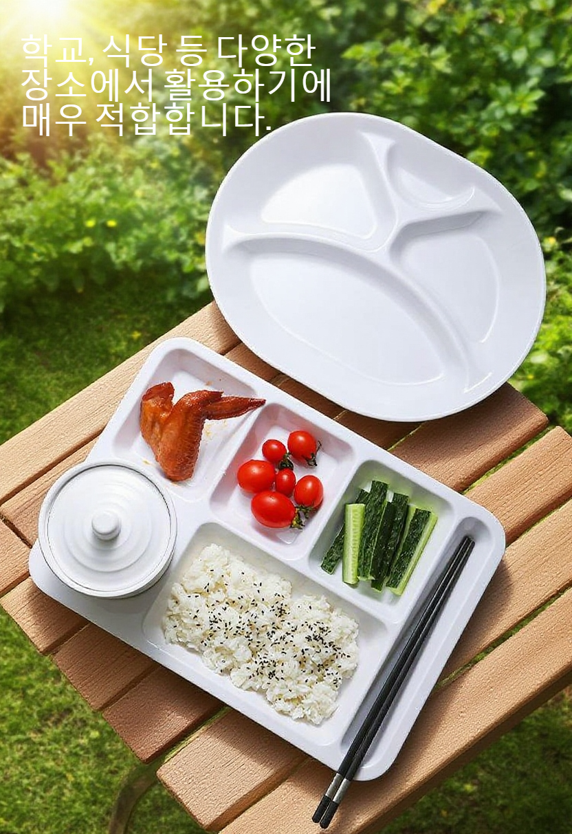 다양한 음식 구분 가능한 분격 식판