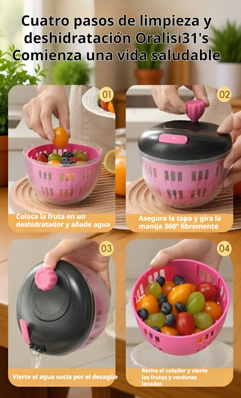Utensilio de cocina para secar frutas y verduras fácilmente