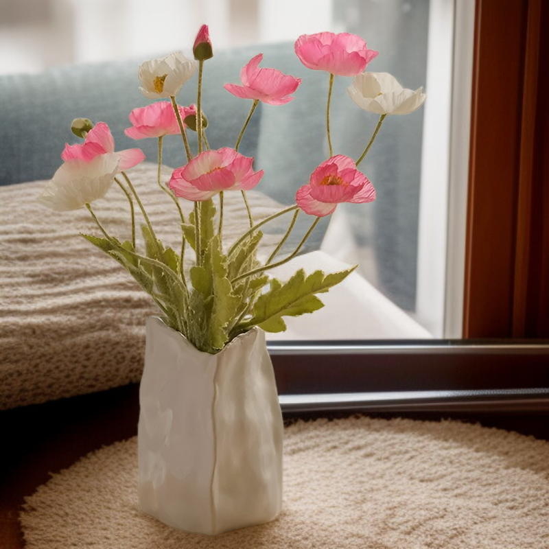  แจกันเซรามิกแตะมือพรีเมียมลายป๊อปปี้ [4]