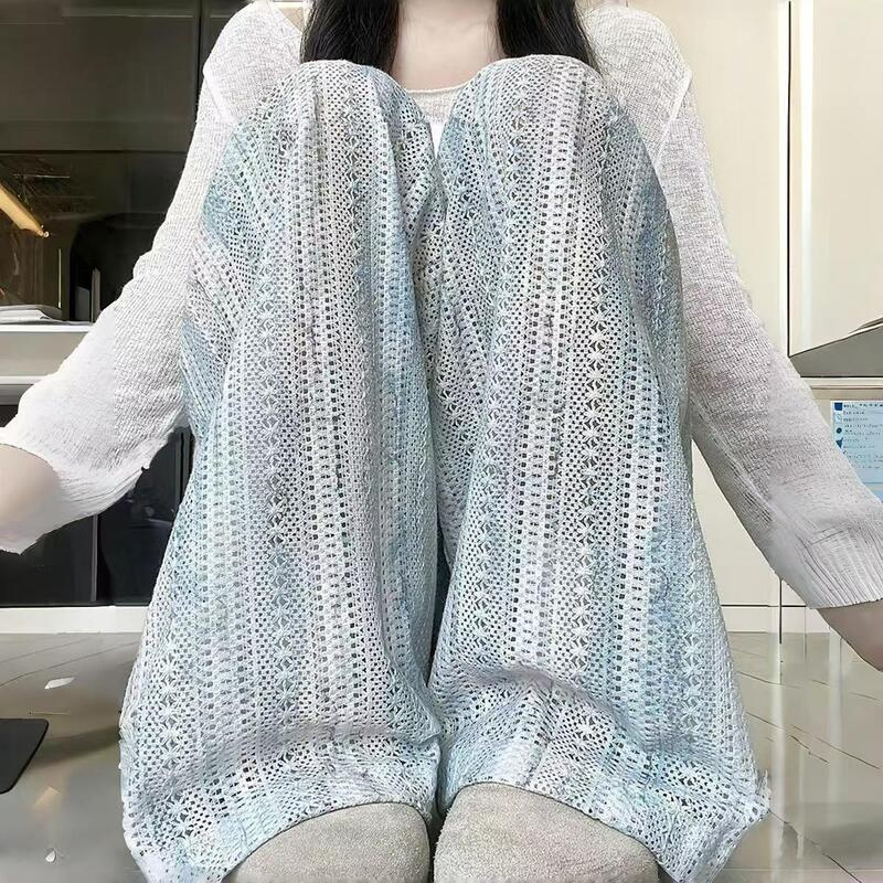 Trendige Damen-Weithose mit Eisdruck, Sommerliche Freizeithose