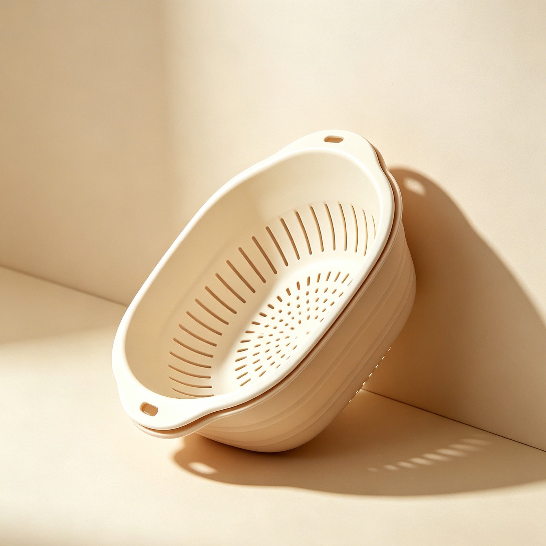 Portable folding fruit and vegetable draining basket