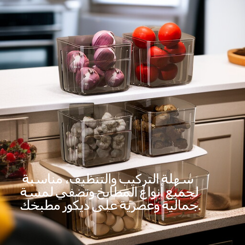 رف تخزين مطبخي معلق للجدار للبصل والثوم والزنجبيل