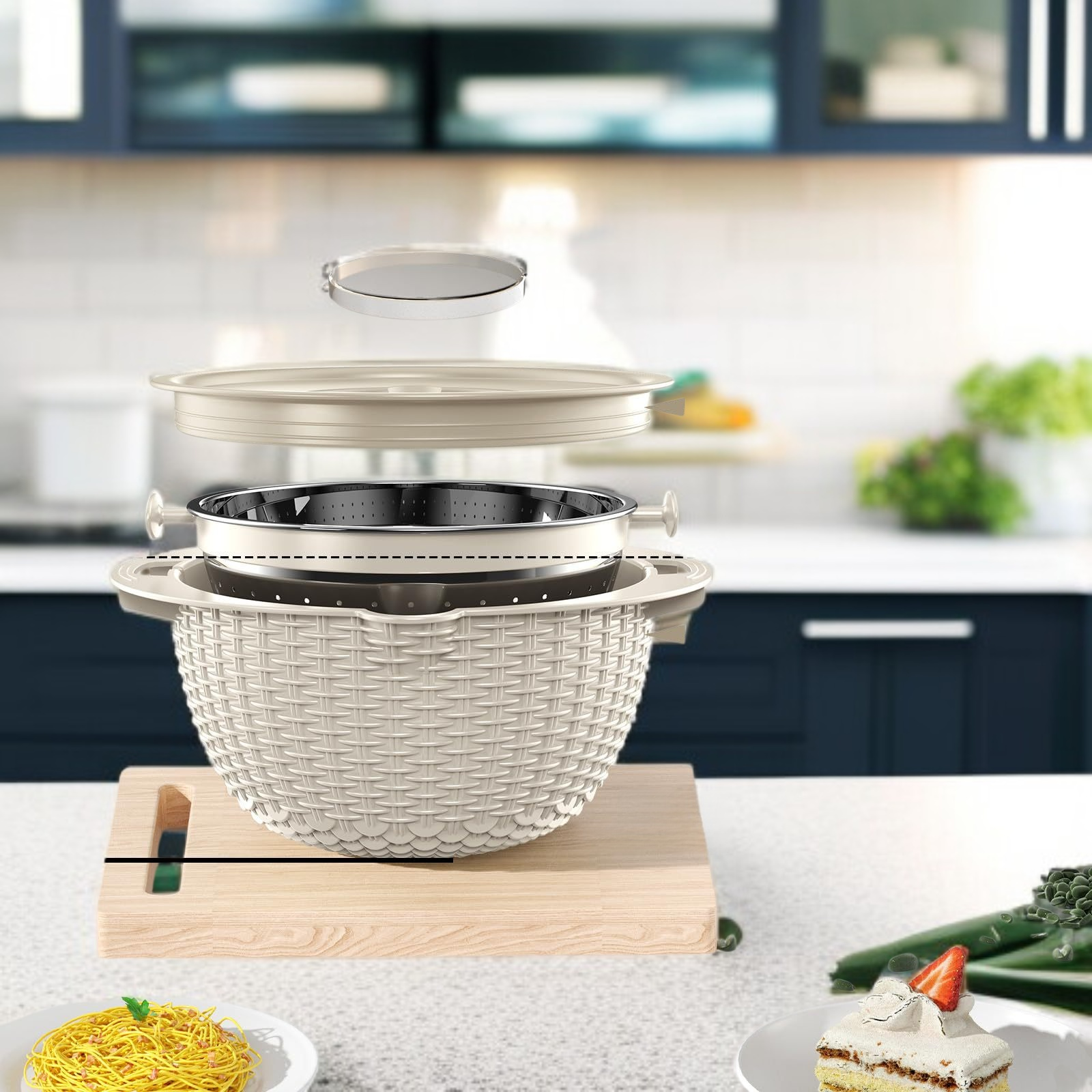 Praktischer Haushaltshelfer zum Waschen und Abtropfen von Gemüse