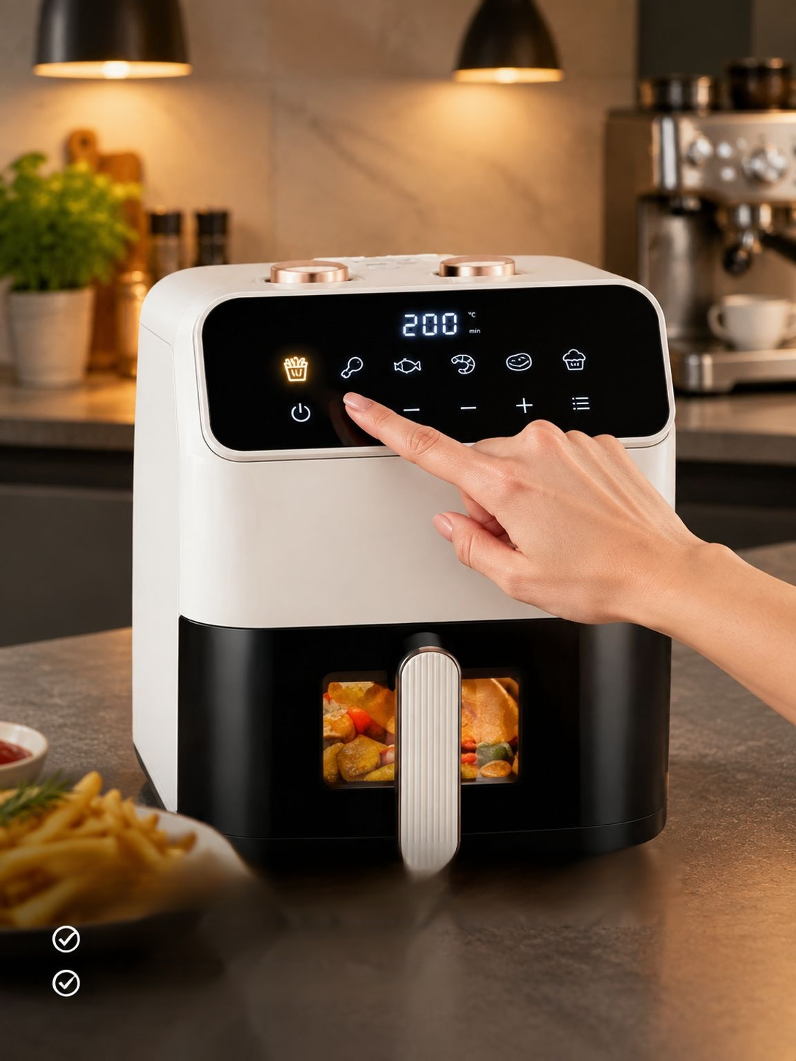 Große elektrische Fritteuse mit Mehrfachfunktion