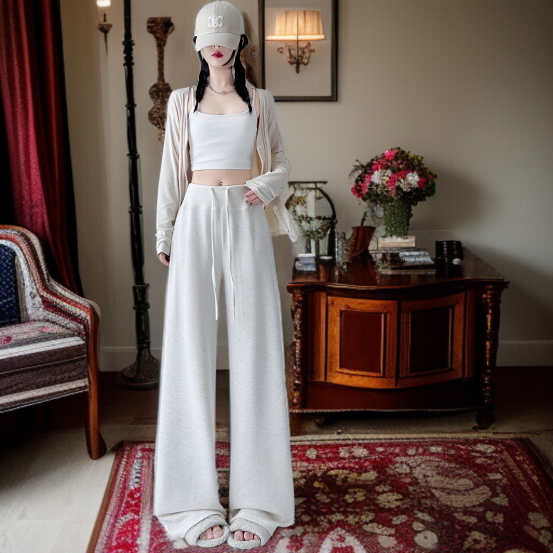 와이드 와이드 팬츠 여 쁘띠 소프트 하이웨스트 날씬해 보이는 팬츠 스커트 봄가을 드롭 와이드 팬츠