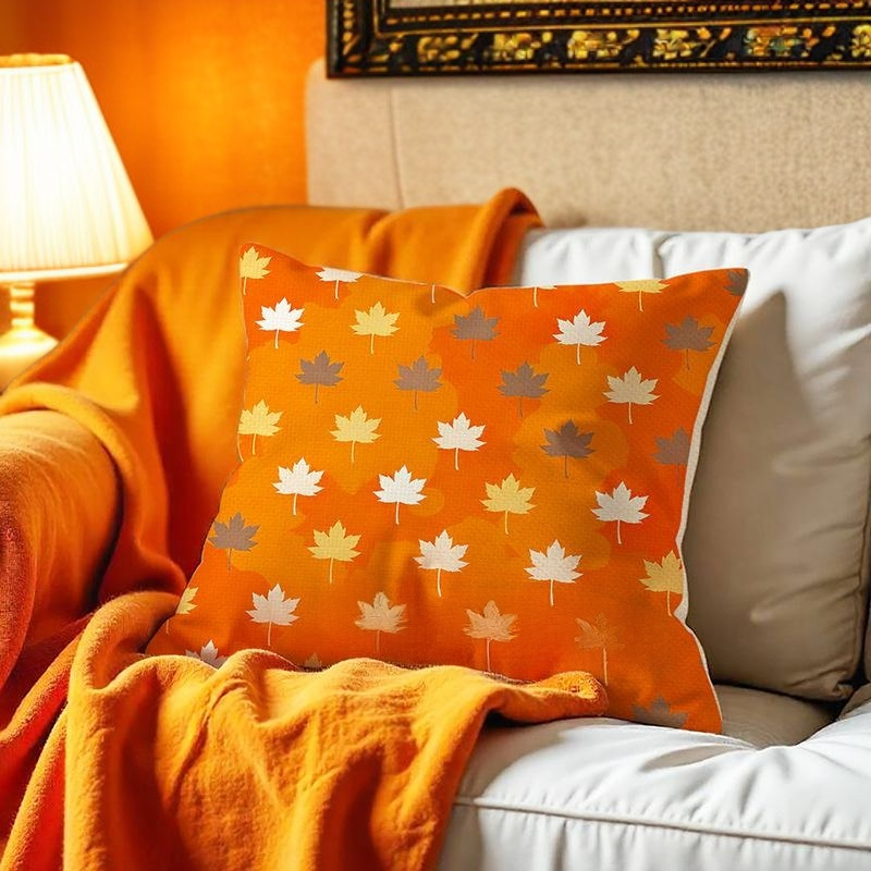 리넨 만화 호박 베개 커버