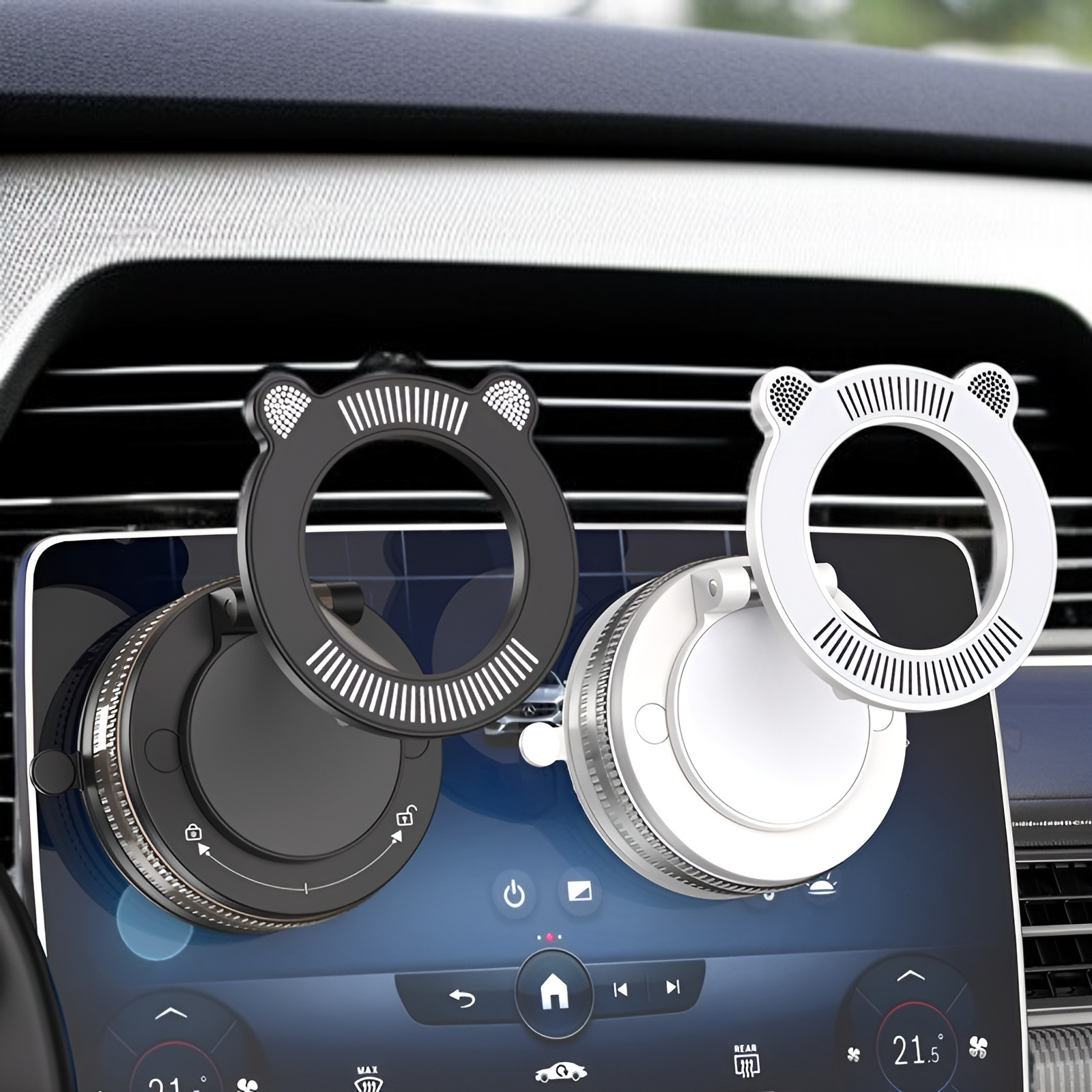 Cross-border new vacuum suction cup car magnetic bracket car navigation dedicated car supplies black