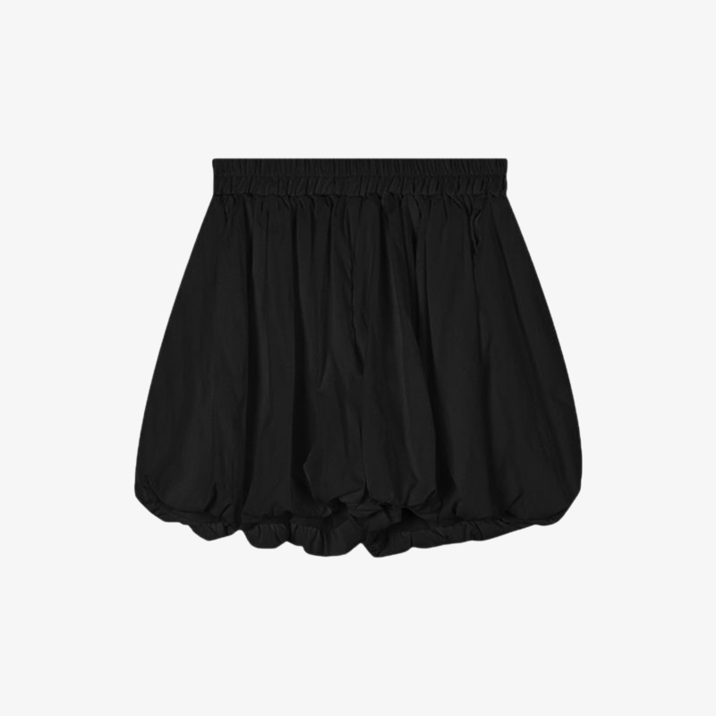 春夏秋韓国系ファッションふんわりバルーンミニスカート安全インナーパンツ付きウエストゴムポケット付き