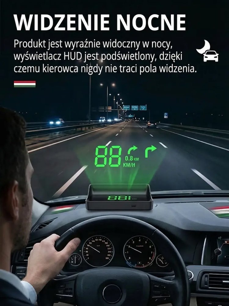 Samochodowy HUD GPS Cyfrowy Prędkościomierz