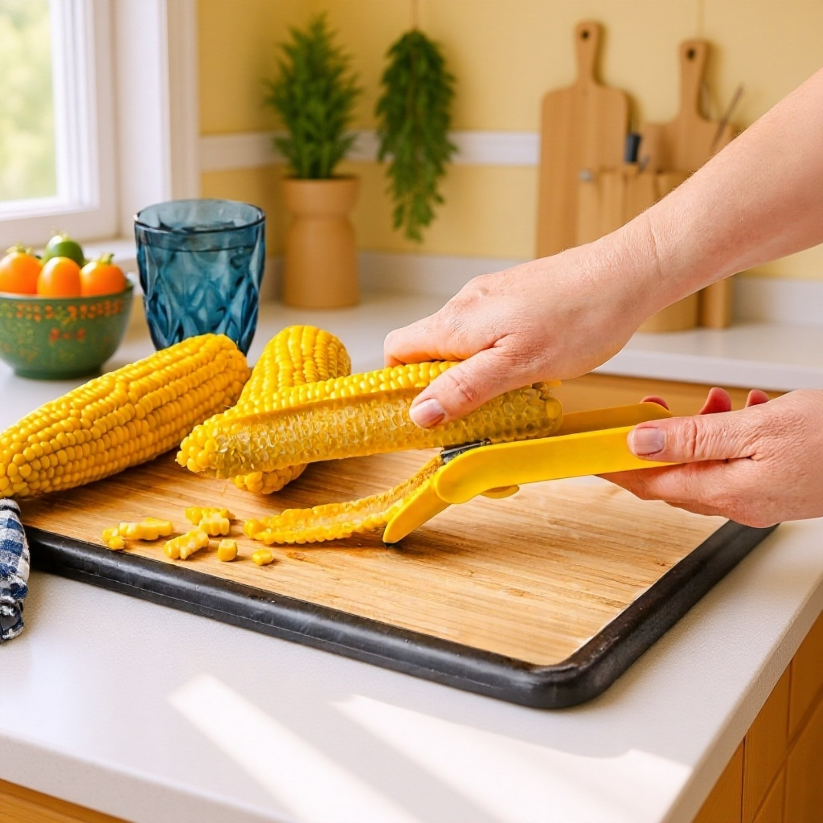 Easy to clean corn peeler disassembled