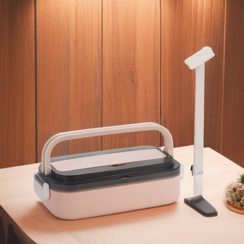 雙層帶勺子保溫飯盒