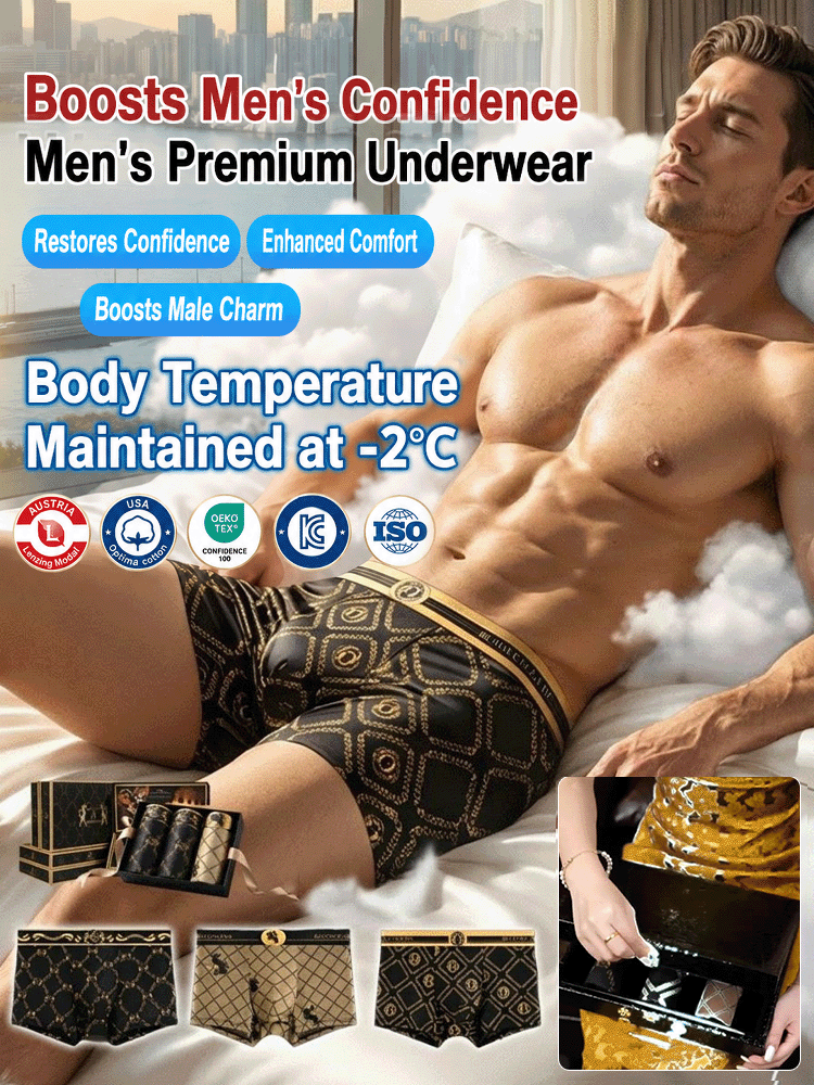 Modal Antibacterial Printed Men's Boxer Briefs