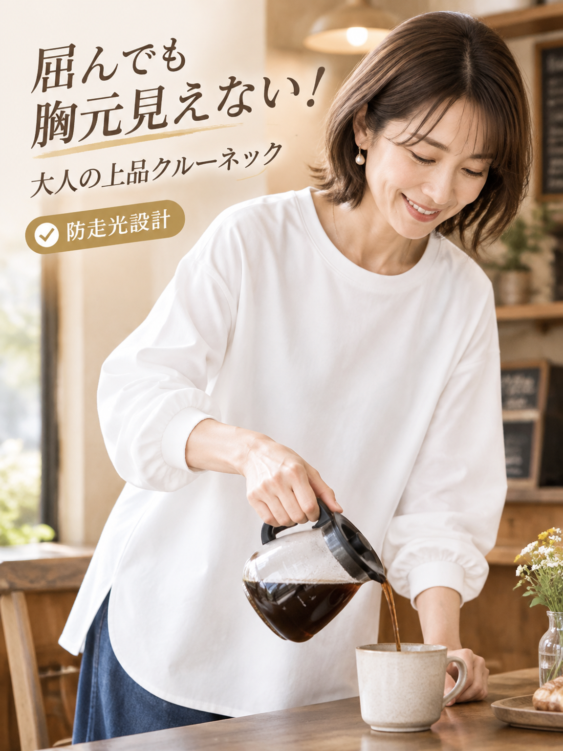 【レイヤードのマストアイテム】裏起毛カーブ裾長袖Tシャツ