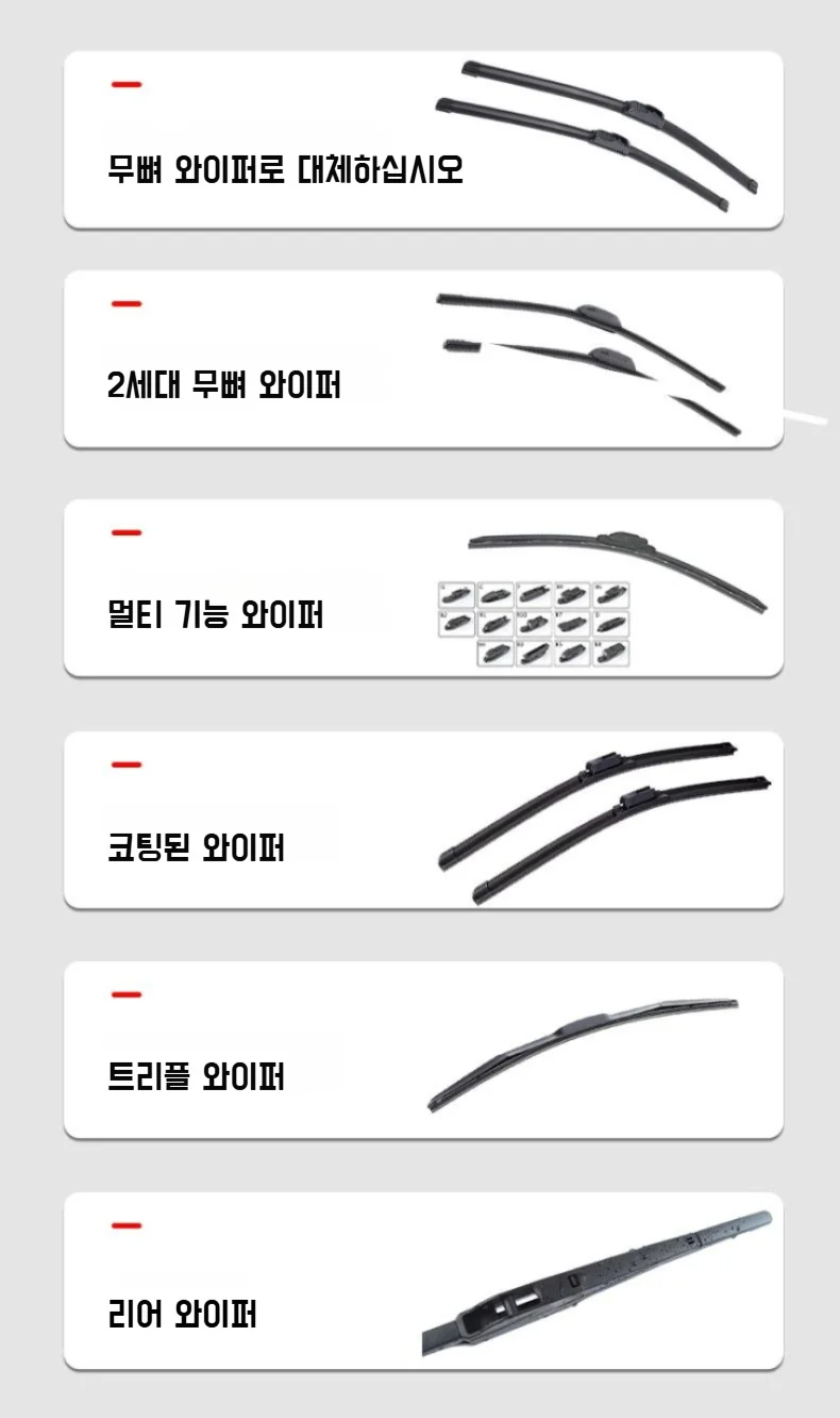 무흔 코팅으로 물방울이 남지 않는 와이퍼