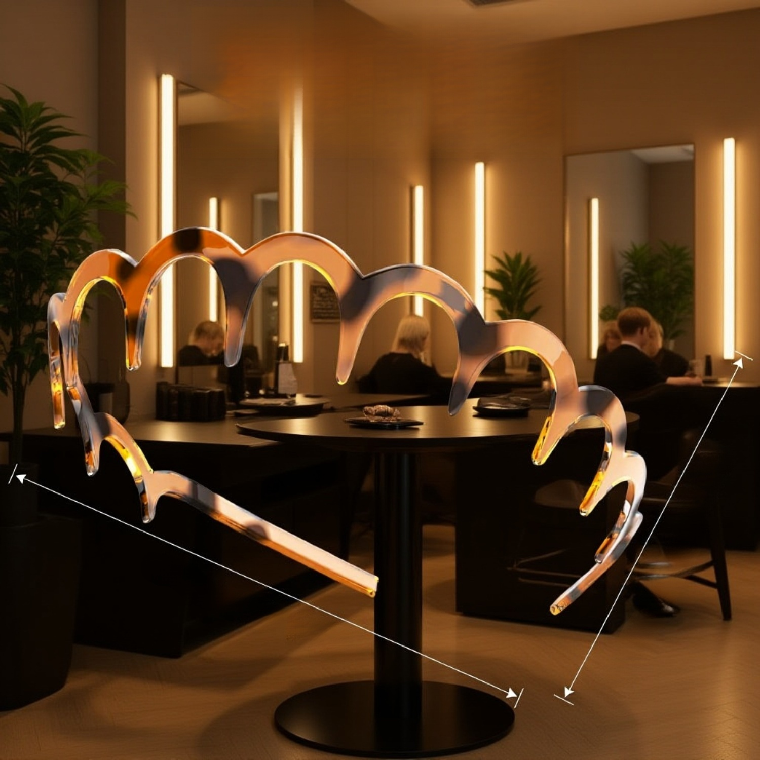 U자형 빗, 하이탑 헤드밴드, 물결 모양의 레트로 디자인이 특징인 5피스 헤드밴드 세트입니다.