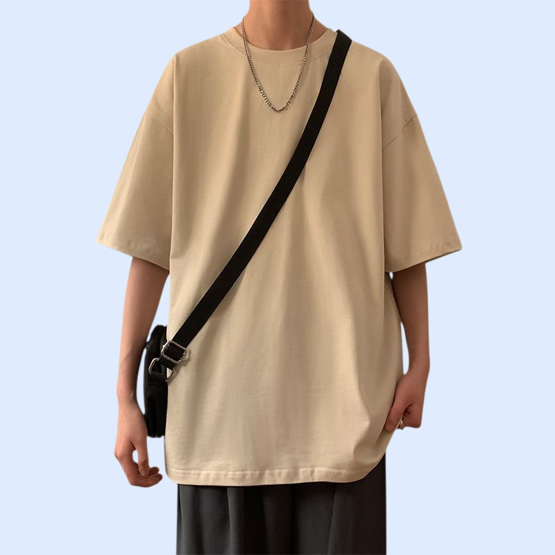 สื้อยืดผู้ชายแขนสั้นผ้าฝ้ายแท้ 100% แบรนด์แฟชั่น แมทช์ง่าย