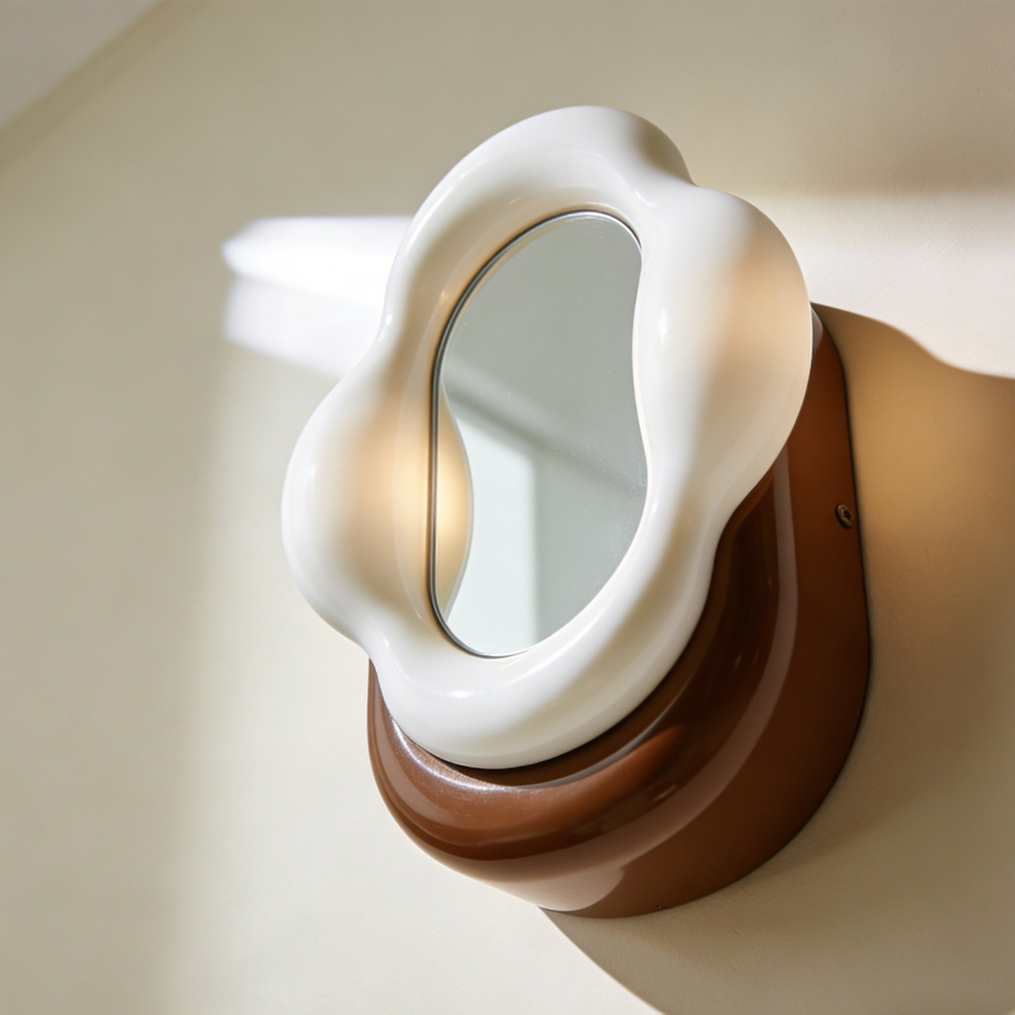 아늑한 침실 벽면에 설치된 예술 조명