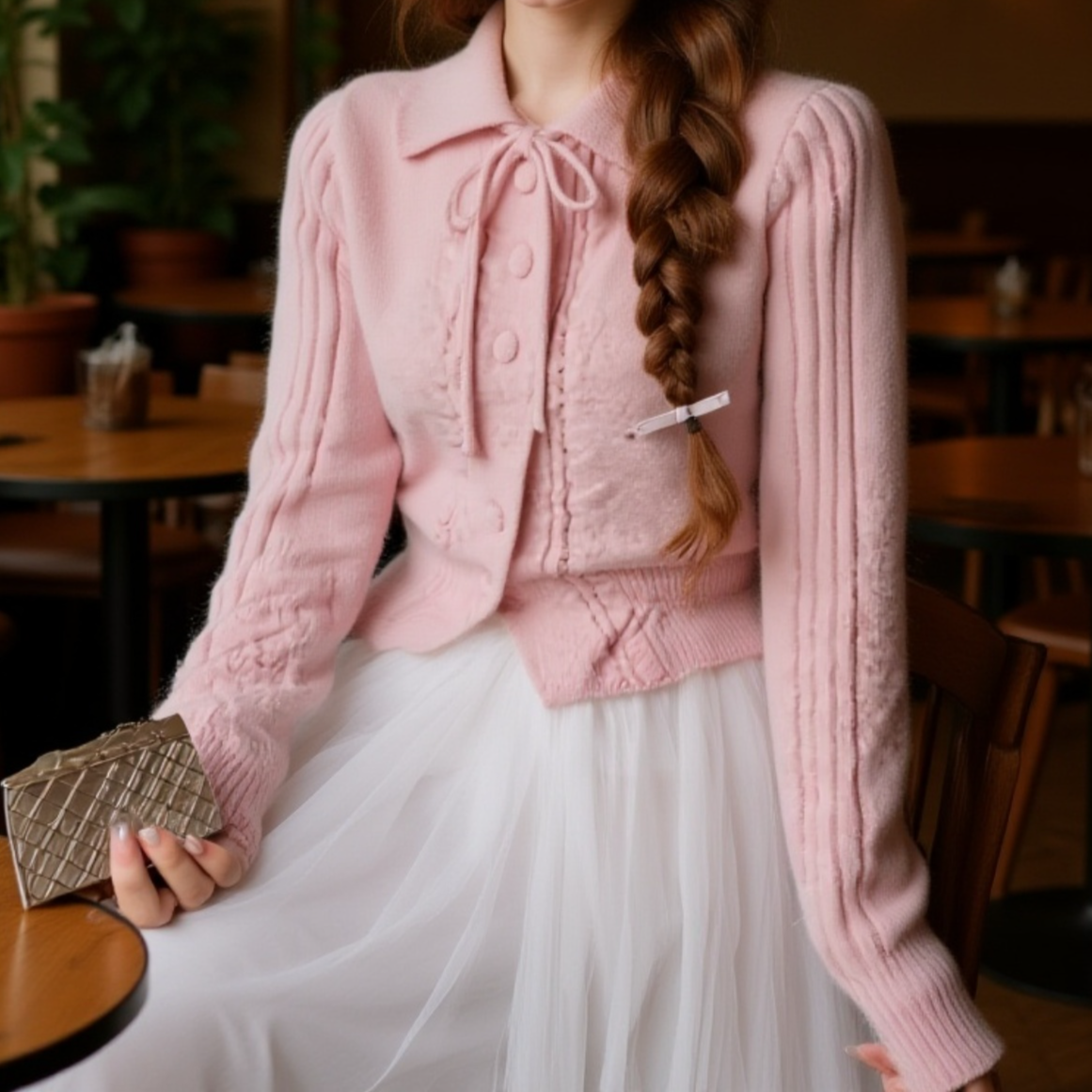 ショートボウタイニットセーター