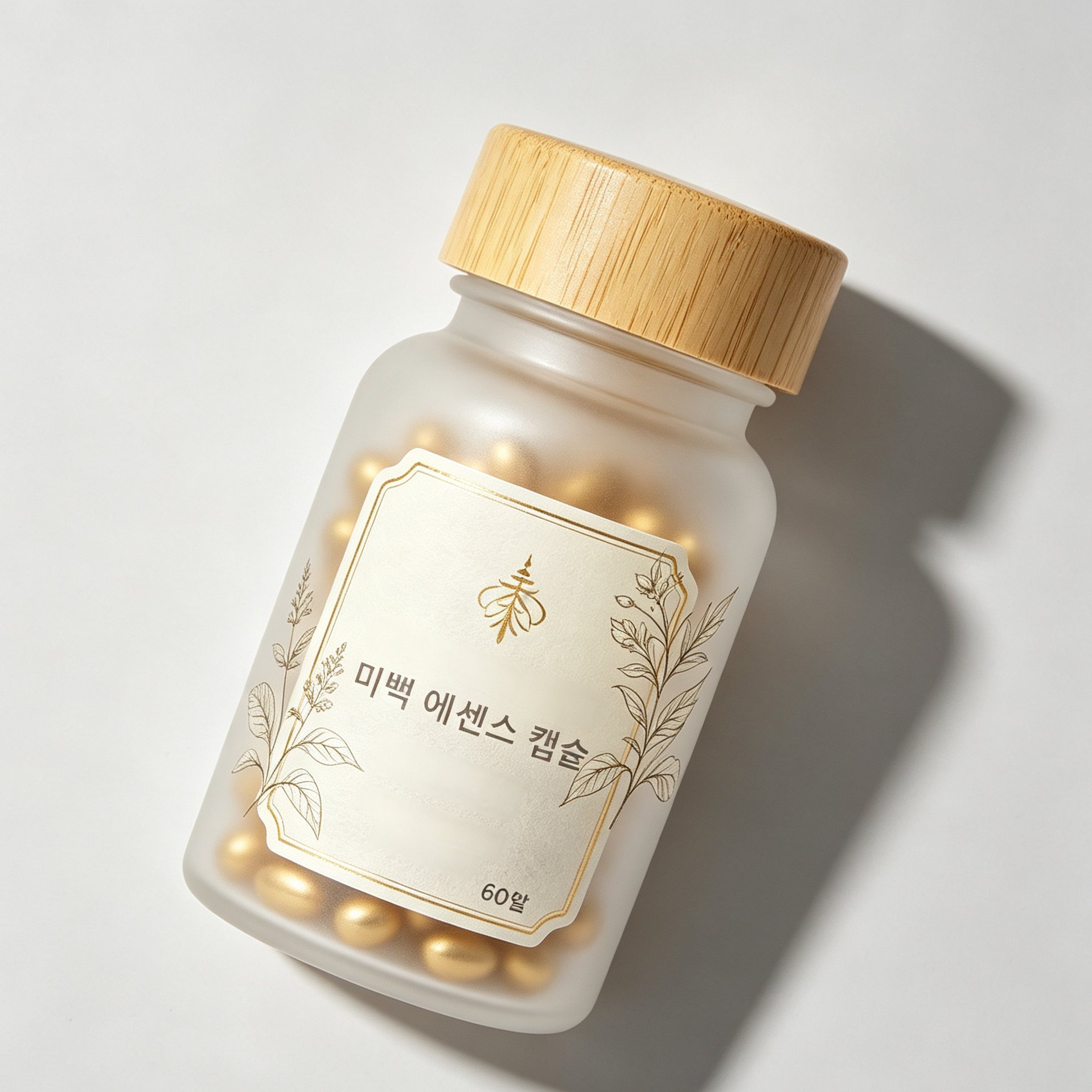 미백 에센스 캡슐을 손에 올린 모습