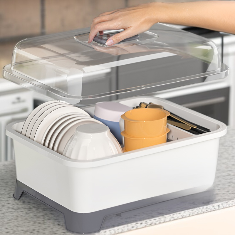 Covered Multi-Purpose Utensil Organizer Kitchen Draining Shelf