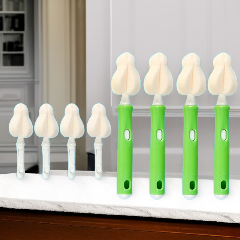 着脱可能な哺乳瓶ブラシセット スポンジ乳首ブラシ付き ベビー用乳首ブラシ