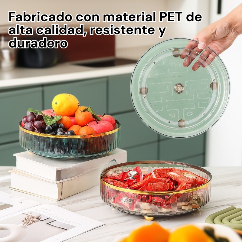 Plato giratorio de PET para frutas y organización de alimentos