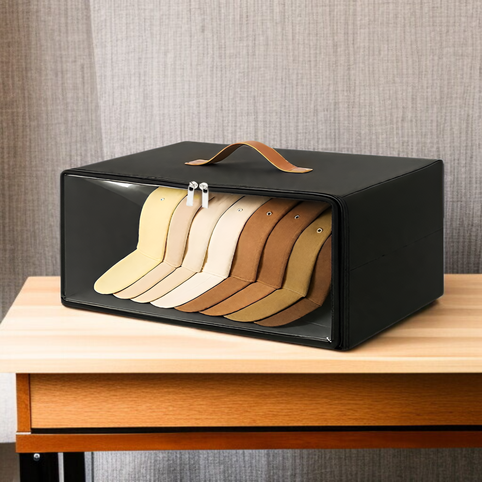 不織布野球帽収納ボックス雑貨収納整理ジッパー帽子ボックス布収納ボックス