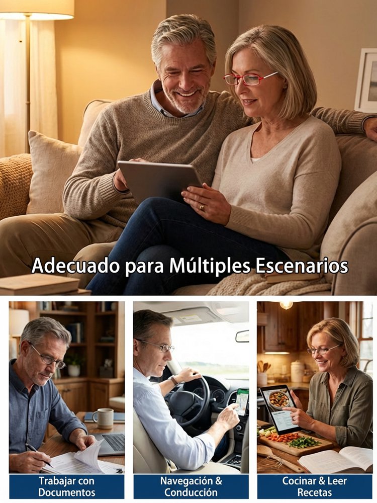 Gafas de lectura inteligentes ultraligeras plegables con zoom y estuche incluido