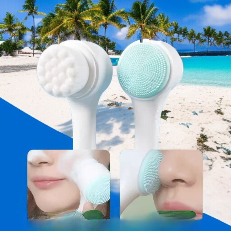 양면 세안 브러쉬 연모 딥 클렌징 폼 실리콘 클렌저 모공 클렌징 수동 세안기