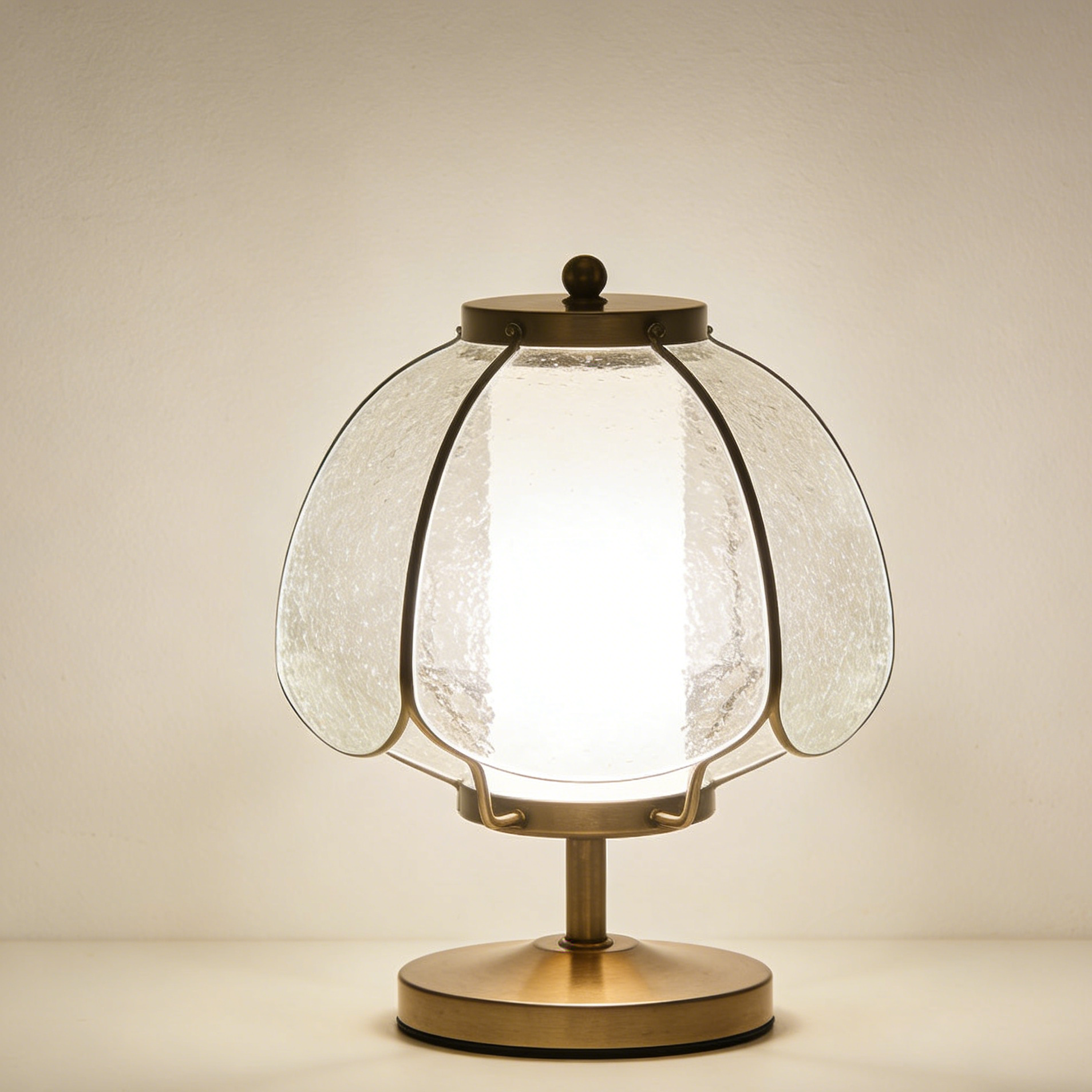Vintage Pumpkin Shaped Glass Table Lamp