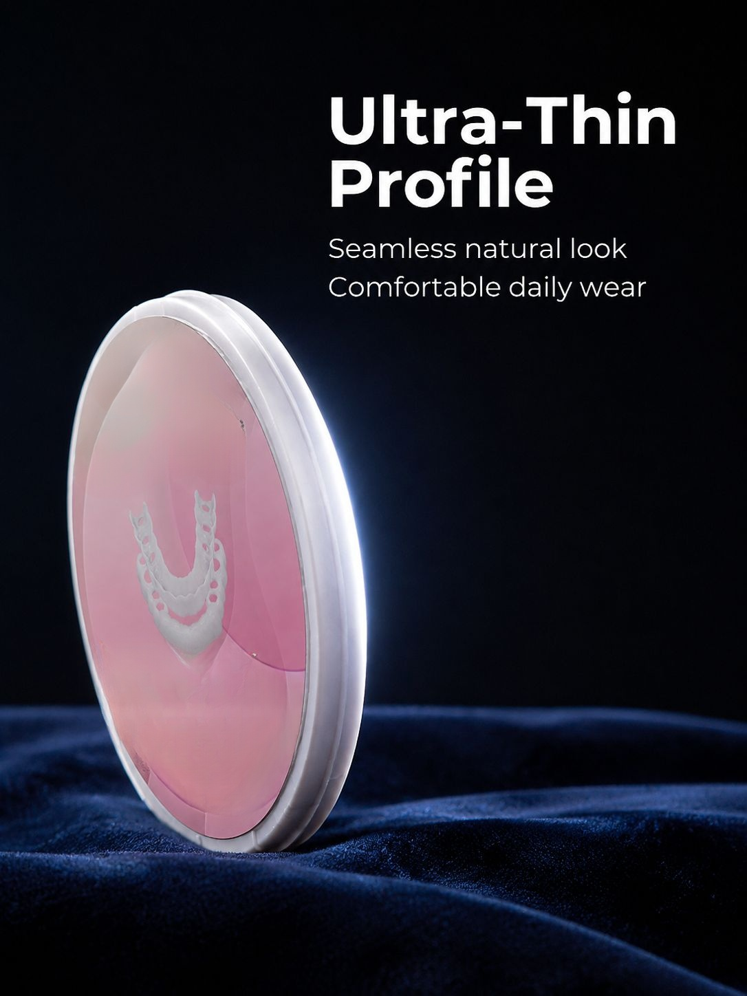 Realistic white silicone mouthpiece closeup