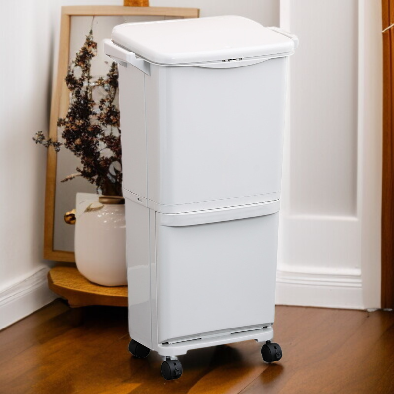 가정용 이중 뚜껑 쓰레기통 일체분류 건습분리 가정용 주방쓰레기통