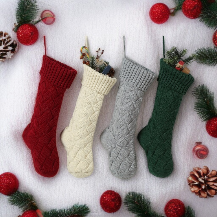 고급스러운 크리스마스 양말 디테일