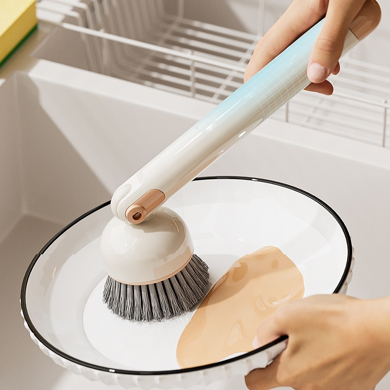 Cepillo de mango largo para lavar ollas de cocina doméstica 