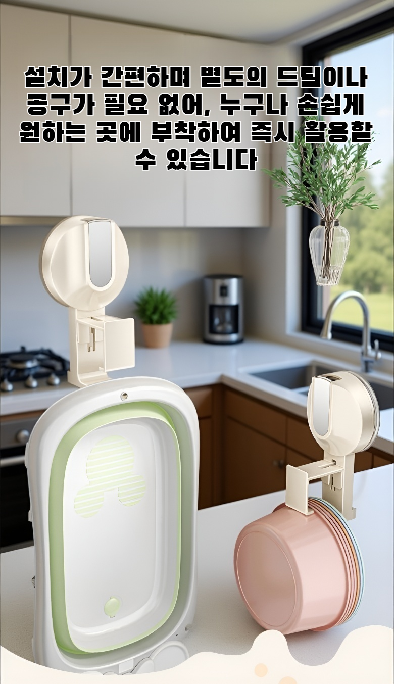 이중 접착 다기능 조절형 흡입컵 세면대 후크 제품 사진